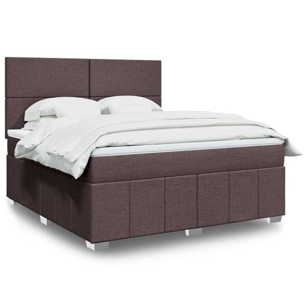 vidaXL Boxspring posteľ s matracom tmavohned&aacute; 180x200 cm l&aacute;tka