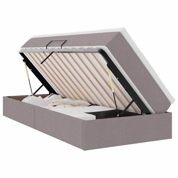 vidaXL Postel s &uacute;ložn&yacute;m prostorem a matrac&iacute; Sivohned&aacute; 100 x 200 cm