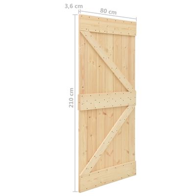 vidaXL Posuvné dvere so sadou kovania 80x210 cm masívne borovicové drevo