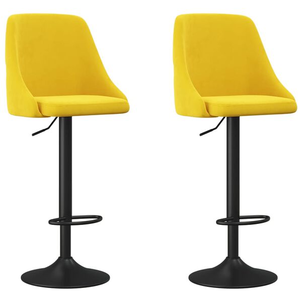 vidaXL Barov&eacute; stoličky 2 ks horčicovo-žlt&eacute; zamatov&eacute;