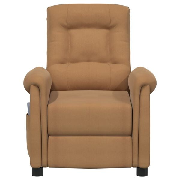 vidaXL Zdvíhacie masážne kreslo sivohnedé mikrovláknová látka