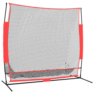 vidaXL Prenosná baseballová sieť čiernočervená 215x107x216cm polyester
