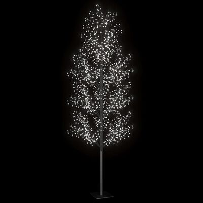 vidaXL Vianočný stromček 1200 LED studené biele svetlo kvety čerešne 400 cm
