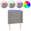 vidaXL Čelo postele s LED bledosiv&eacute; 103x16x118/128 cm zamat