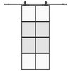vidaXL Posuvn&eacute; dvere s kovan&iacute;m čierne 90x205 cm tvrden&eacute; sklo
