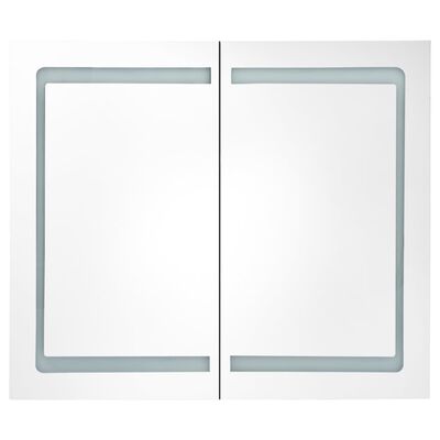 vidaXL LED kúpeľňová zrkadlová skrinka 80x12,2x68 cm