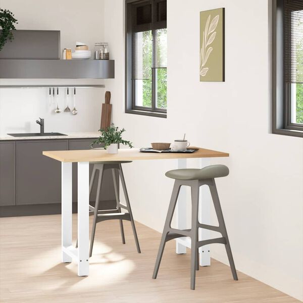 vidaXL Nohy barov&eacute;ho stola, biele, 2 ks, 60 x (90-91) cm, oceľov&eacute;