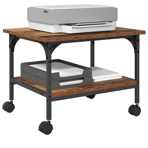 vidaXL Stojan na tlačiareň Star&eacute; drevo 50 x 40 x 38 cm