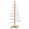 vidaXL Drevený vianočný stromček so stojanom Hnedá 125 cm Bambus
