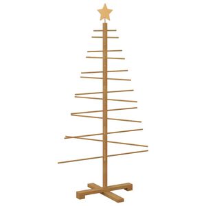 vidaXL Drevený vianočný stromček so stojanom Hnedá 125 cm Bambus