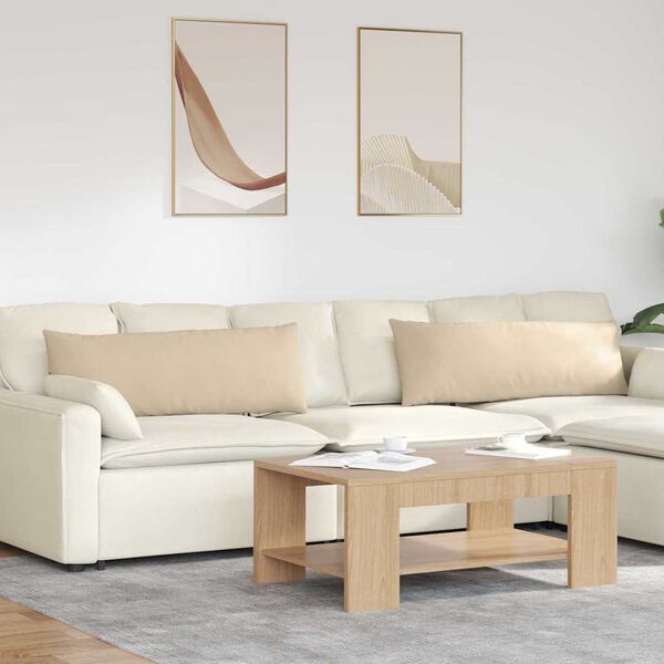 vidaXL Vankúše na pohovku 2 pcs Krémová 120 x 40 cm látka