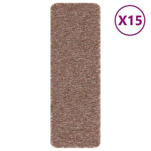 vidaXL Proti&scaron;mykov&eacute; schodov&eacute; rohože 15 pcs Hned&aacute; 60 x 25 cm PP
