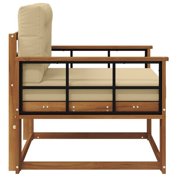 vidaXL Z&aacute;hradn&aacute; stredn&aacute; sedačka Pevn&eacute; ak&aacute;ciov&eacute; drevo Pr&iacute;rodn&aacute;