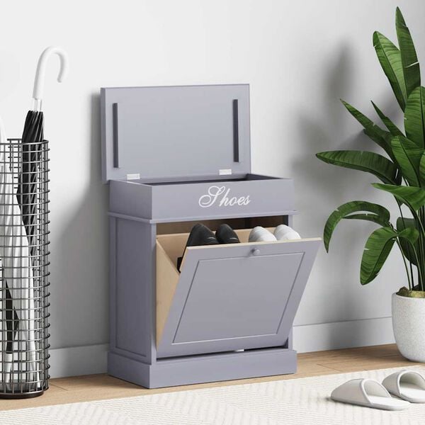 vidaXL Skrinka na top&aacute;nky siv&aacute; 50x28x58 cm drevo paulovnie