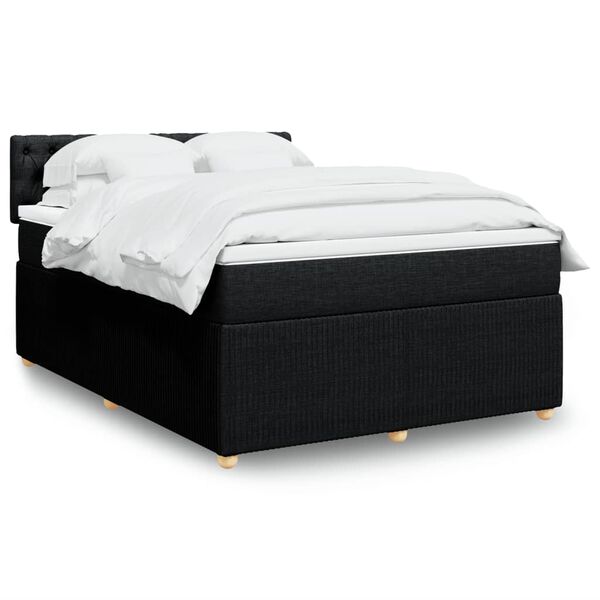 vidaXL Boxspring posteľ s matracom čierny 140x190 cm l&aacute;tka