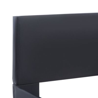 vidaXL Posteľný rám s LED, čierny, umelá koža 180x200 cm