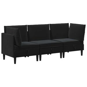 vidaXL S&uacute;prava n&aacute;bytku do ob&yacute;vačky 3 ks Čierna Zamat