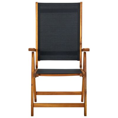 vidaXL Skladacie záhradné stoličky 6 ks akáciový masív a textilén