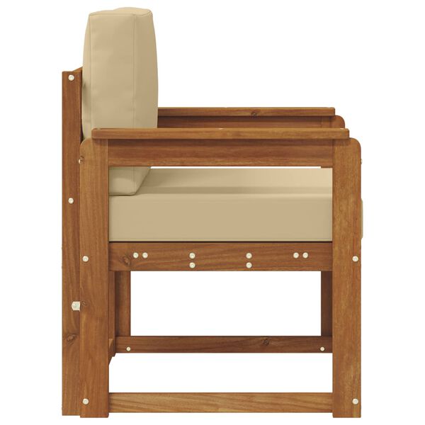 vidaXL Vonkaj&scaron;ia pohovka Mas&iacute;vne ak&aacute;ciov&eacute; drevo a polyester Pr&iacute;rodn&aacute;