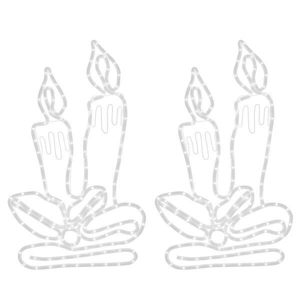 vidaXL Vianočné ozdoby sviečok so 144 LED diódami 2ks 70x42 cm