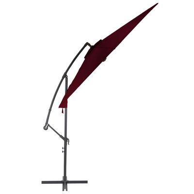 vidaXL Závesný slnečník s hliníkovou tyčou 300 cm bordovočervený