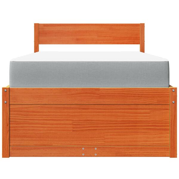 vidaXL Posteľ so z&aacute;suvkami a matracom voskovo hned&aacute; 120x200cm borovica