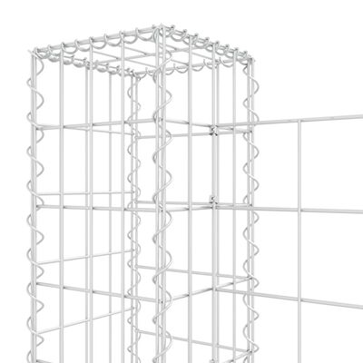 vidaXL Železný gabiónový kôš v tvare U s 3 stĺpmi 260x20x100 cm
