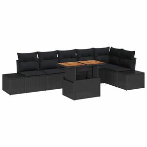 vidaXL Z&aacute;hradn&yacute; jed&aacute;lensk&yacute; set s vank&uacute;&scaron;om 7 pcs Čierna a Hned&aacute;