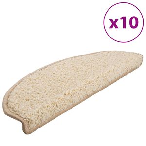 vidaXL Schodov&eacute; rohože 10 ks 65x21x4 cm kr&eacute;mov&eacute;, polkruhov&eacute;, veľk&eacute;