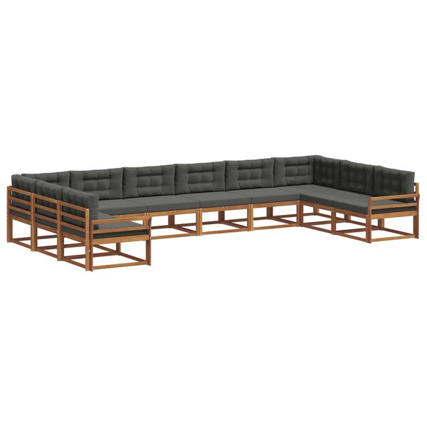 vidaXL Z&aacute;hradn&aacute; s&uacute;prava gaučov 10 pcs Pr&iacute;rodn&aacute; a antracitov&aacute;