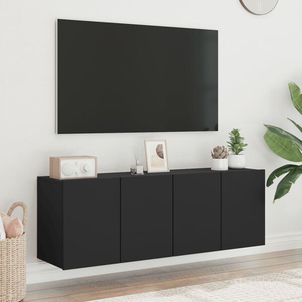 vidaXL TV skrinky n&aacute;stenn&eacute; 2 ks čierne 60x30x41 cm