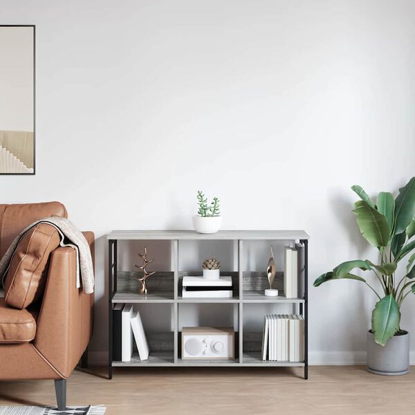 vidaXL Reg&aacute;l na knihy Siv&yacute; Sonoma 102 x 32 x 72,5 cm Kompozitn&eacute; drevo