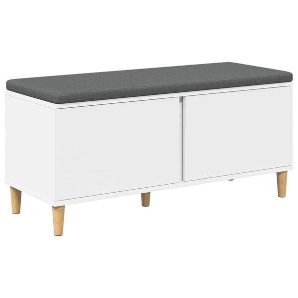 vidaXL Predsieňov&aacute; lavica s vank&uacute;&scaron;om s dverami Biela 100 x 38 x 46 cm