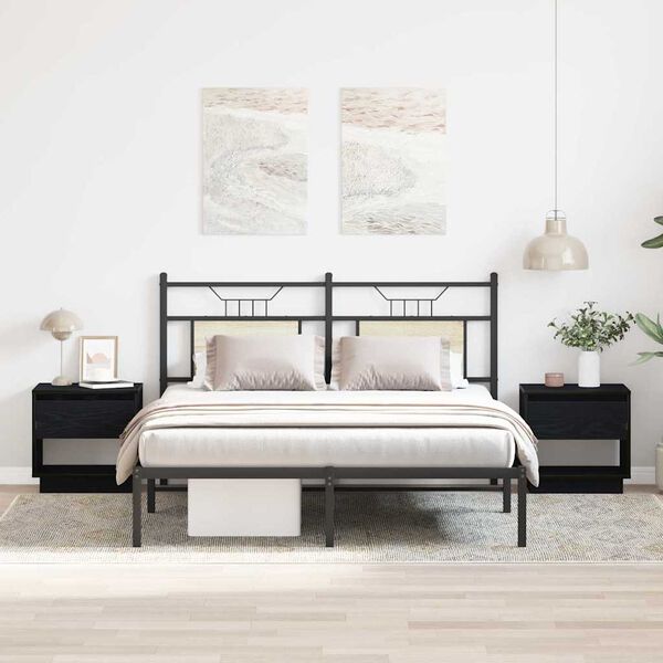 vidaXL Nočný stolík 2 pcs Čierny dub 45 x 34 x 44 cm Kompozitné drevo