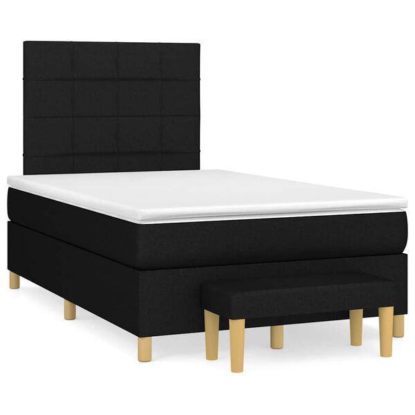 vidaXL Boxspring posteľ s matracom čierna 120x190 cm l&aacute;tka
