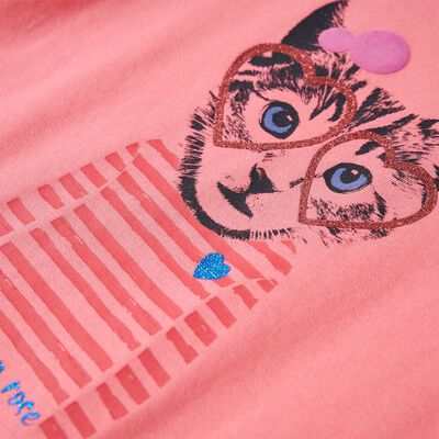 Detské tričko s dlhým rukávom mačky ružové 92