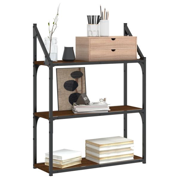 vidaXL 3-posch. n&aacute;stenn&aacute; polica hned&yacute; dub 60x21x78,5 cm kompoz. drevo