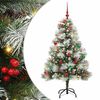 vidaXL Umel&yacute; vianočn&yacute; stromček Zelen&aacute; a biela 150 cm PVC, kov a plast