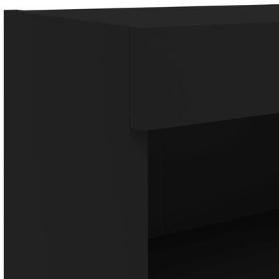 vidaXL 7-dielna súprava TV nástenných skriniek s LED svetlami čierna