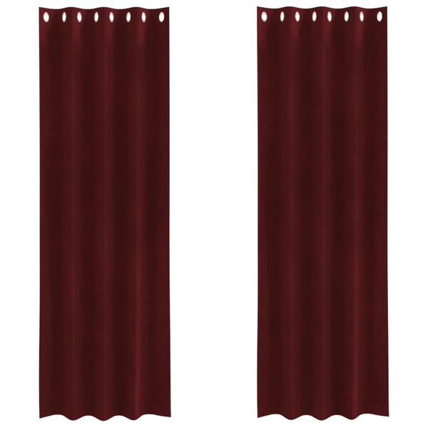 vidaXL Zatemňovacie z&aacute;vesy 2 pcs V&iacute;no červen&eacute; 140 x 225 cm Zamat