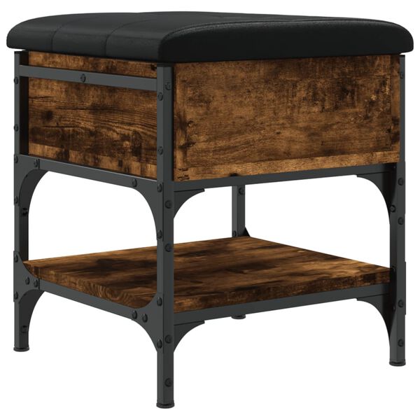 vidaXL Lavička na topánky dymový dub 42x42x45 cm kompozitné drevo