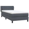 vidaXL Posteľn&yacute; r&aacute;m boxspring s matracom tmavosiv&yacute; 100x210 cm zamat