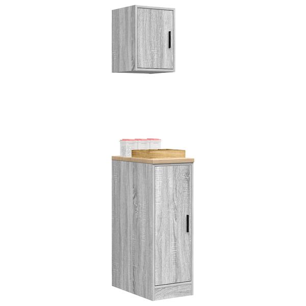 VidaXL Gar&aacute;žov&eacute; skrine 2 ks siv&yacute; dub sonoma kompozitn&eacute; drevo