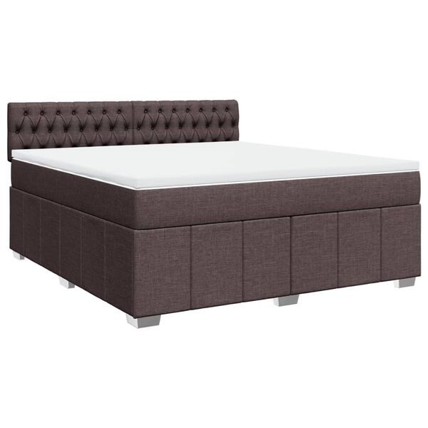 vidaXL Boxspring posteľ s matracom tmavohned&aacute; 180x200 cm l&aacute;tka
