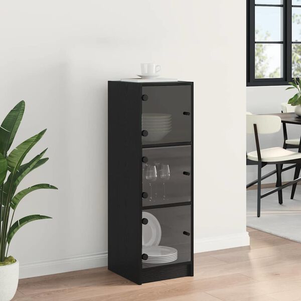 vidaXL Highboard Čierny dub 35 x 37 x 109 cm Kompozitn&eacute; drevo