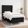 vidaXL Posteľn&yacute; r&aacute;m boxspring s matracom čierny 90x190 cm l&aacute;tka