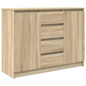 vidaXL Komoda so z&aacute;suvkami, dub sonoma 100,5x35x76 cm kompozitn&eacute; drevo