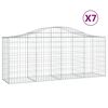 vidaXL Obl&uacute;kov&eacute; gabionov&eacute; ko&scaron;e 7 ks 200x50x80/100cm pozinkovan&eacute; železo