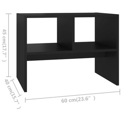 vidaXL Príručný stolík čierny 60x40x45 cm drevotrieska