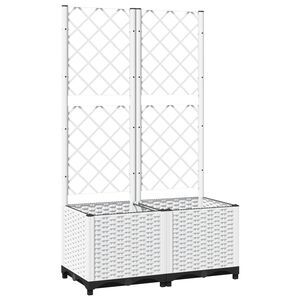 vidaXL Z&aacute;hradn&yacute; kvetin&aacute;č s mriežkou biely 80x40x136 cm PP